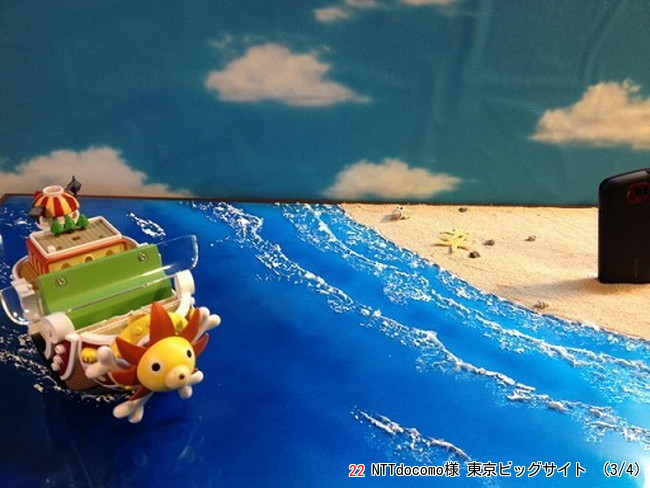 東京ビックサイトに展示したNTTドコモのジオラマの海